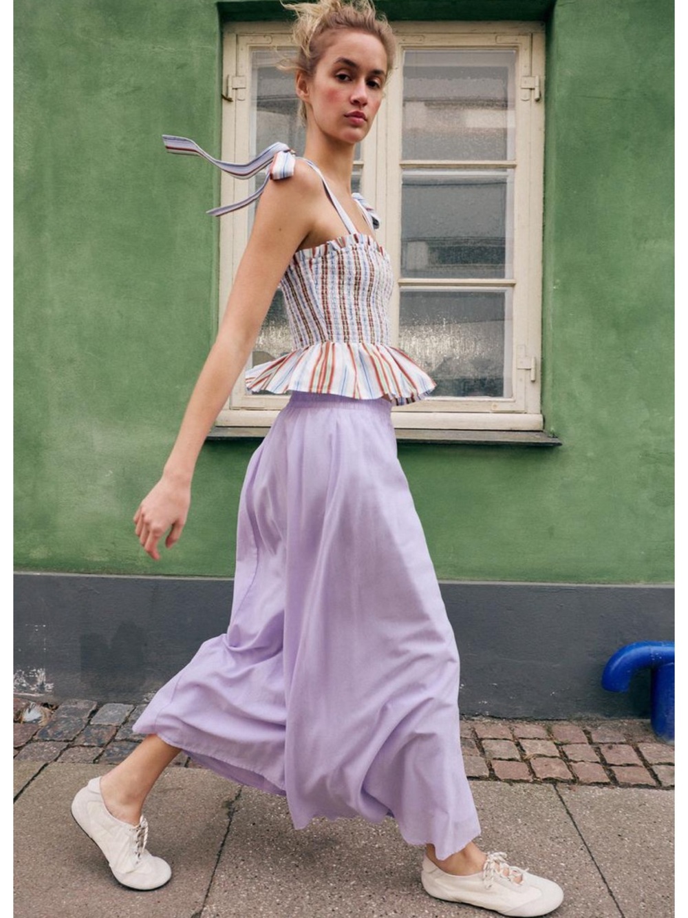 Zara Lilac Maxi Skirt - Flowing A-Line Silhouette